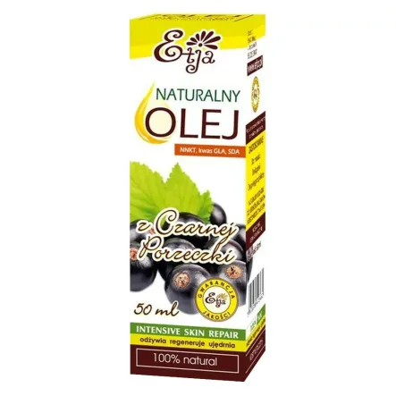 Naturalny Olej z Czarnej Porzeczki (Kosmetyczny) 50 ml - ETJA - Przecena Krótka Data Minimalnej Trwałości