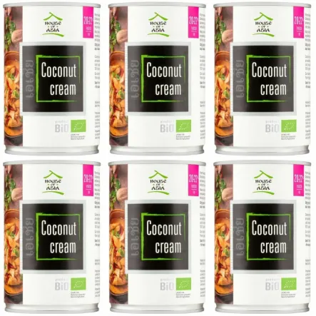 6 x Krem Kokosowy Premium BIO 20-22% UHT 400 ml - House of Asia