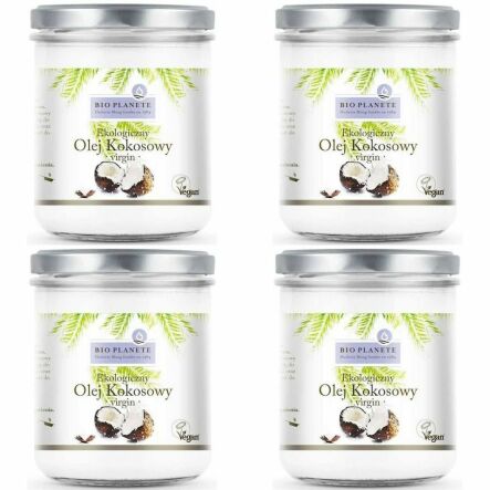 4 x Olej Kokosowy Nierafinowany Virgin Bio 400 ml - Bio Planete