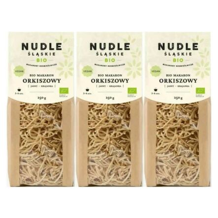 3 x Makaron Orkiszowy Jasny KRAJANKA BIO 250 g - Nudle Śląskie