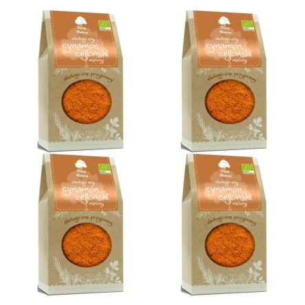 Zestaw 4 x Cynamon Cejloński Mielony Bio 200 g Dary Natury