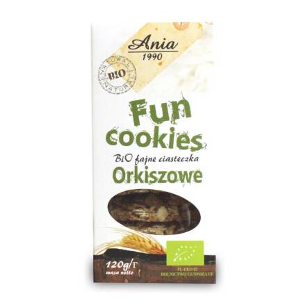 Fun Cookies Orkiszowe Bio 120 g - Bioania - Przecena Krótka Data Minimalnej Trwałości