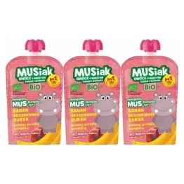 3 x Mus Owocowo - Warzywny BIO (Banan, Brzoskwinia, Burak) 100 g - Musiak