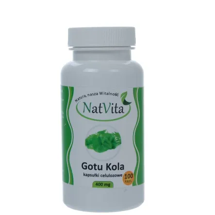 Gotu Kola Wąkrota Azjatycka Kapsułki 100 kapsułek 400 mg Natvita - Przecena Krótka Data Minimalnej Trwałości