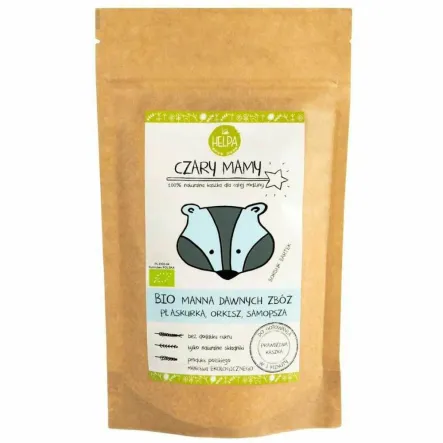 Kaszka Manna Dawnych Zbóż (Płaskurka +Orkisz +Samopsza) Bez Dodatku Cukru Bio 200 g - Helpa