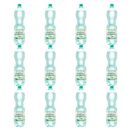 12 x Woda Źródlana Gazowana Wysokonasycona CO2 1,5 l - Kuracjusz Beskidzki