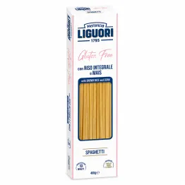 Makaron Spaghetti z Brązowego Ryżu i Kukurydzy Bezglutenowy 400 g Liguori