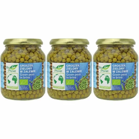 3 x Groszek Zielony w Zalewie Bio 350 g (230 g) - Bio Planet