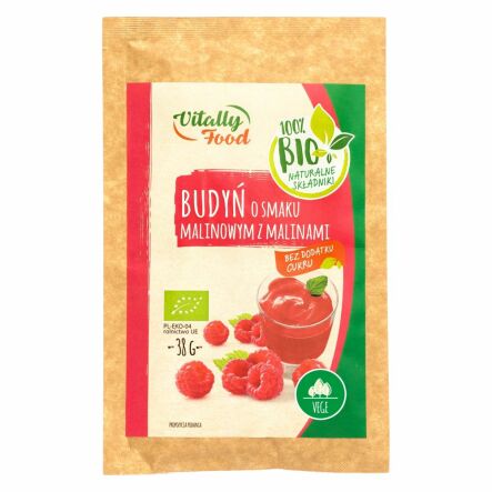 Budyń o Smaku Malinowym z Malinami Bio 38 g - Vitally Food