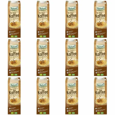 12 x  Napój Owsiany o Smaku Kawy Bez Dodatku Cukru Bio 1 l - Natumi