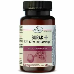 BURAK+ z Żelazem i Witaminą C - 90 tabletek