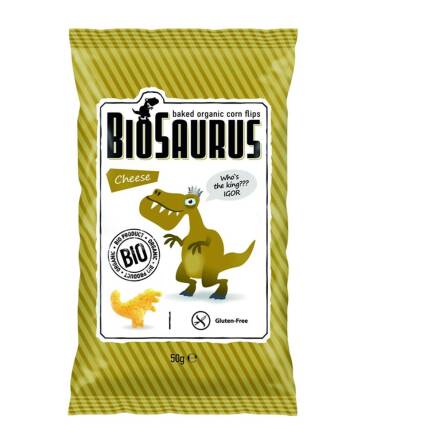 Pieczone Chrupki Kukurydziane o Smaku Serowym Bio 50 g - BioSaurus