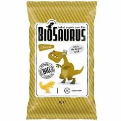 Pieczone Chrupki Kukurydziane o Smaku Serowym Bezglutenowe Bio 50 g - BioSaurus