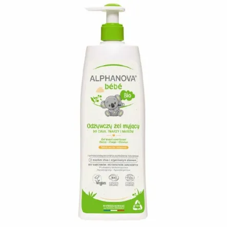 Odżywczy Żel Myjący Do Ciała, Twarzy i Włosów 500 ml - Alphanova Bebe