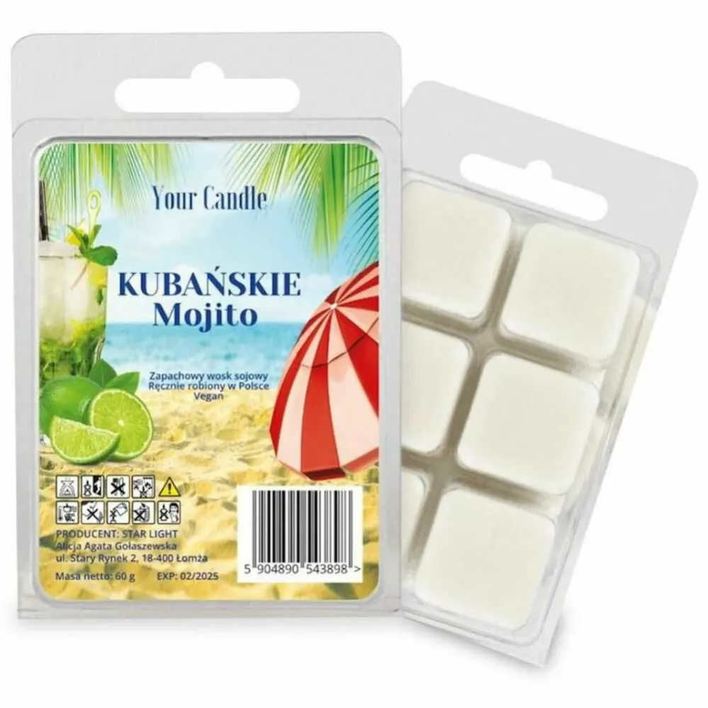 Wosk Sojowy Zapach Kubańskie Mojito 60 g (6 x 10 g) - Your Candle