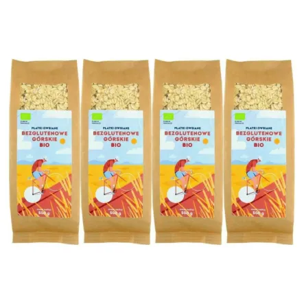 4 x Płatki Owsiane Górskie Bezglutenowe Bio 500 g - Simpatiko