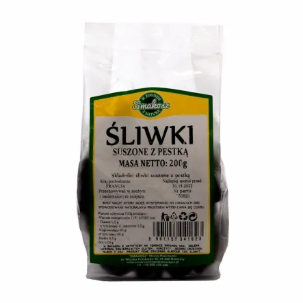 Śliwka Suszona z Pestką Bez Konserwantów 200 g Smakosz