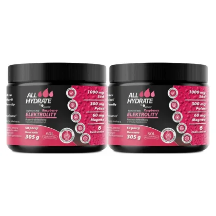 2 x ALLHydrate Elektrolity Raspberry 305 g - Medicaline