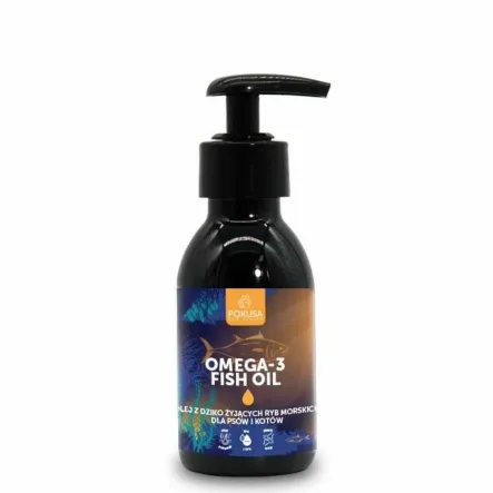 OMEGA-3 Olej z Dziko Żyjących Ryb Morskich Dla Psów i Kotów 100 ml - Pokusa