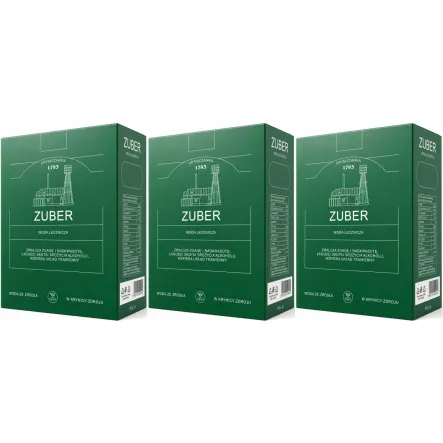 3 x Zuber - Karton 3 l - Woda Lecznicza - Kryniczanka
