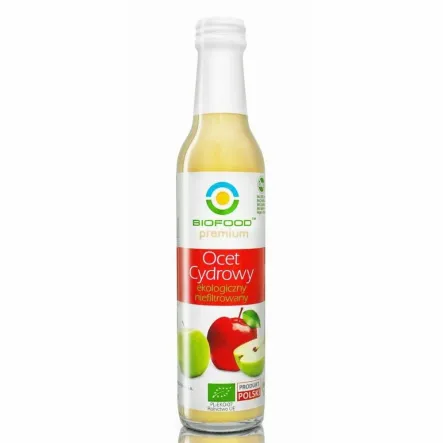 Ocet Cydrowy Niefiltrowany Bio 250 ml - Bio Food - Przecena Krótka Data Minimalnej Trwałości
