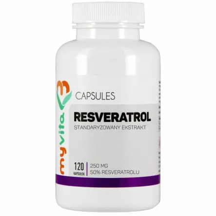 Resveratrol Standaryzowany 50% 250 mg 120 Kapsułek - MyVita