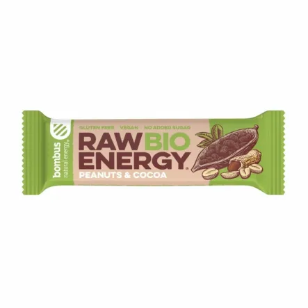 Baton Raw Energy Bio Orzech Ziemny Kakao Bezglutenowy 50 g - Bombus