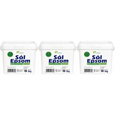 Zestaw 3 x Sól Epsom (Siarczan Magnezu)- Sól Gorzka Wiadro 5 kg - VitaFarm