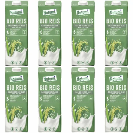 8 x Napój Ryżowy z Algami Morskimi Bez Dodatku Cukru UHT Bio 1 l - Natumi