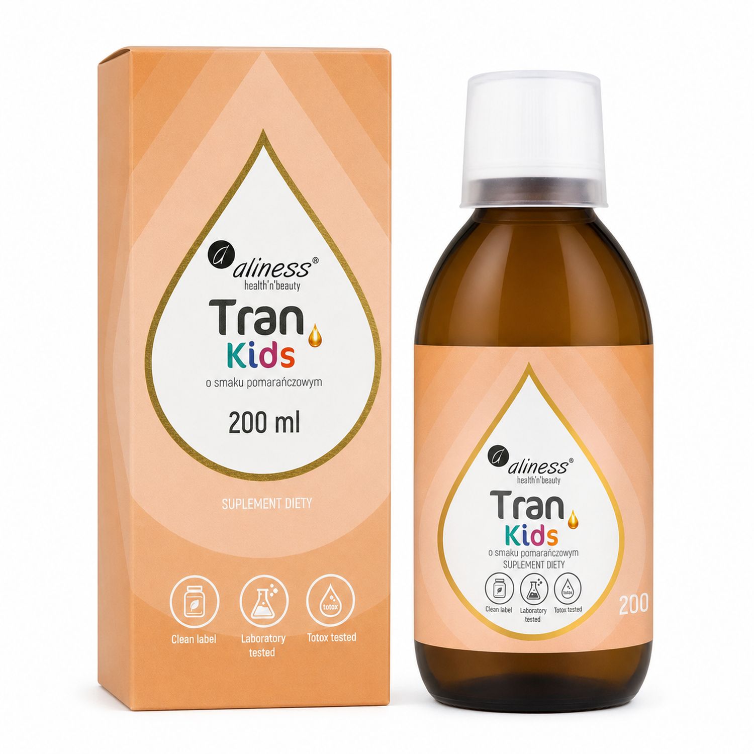 Tran Kids o Smaku Pomarańczowym 200 ml - Aliness