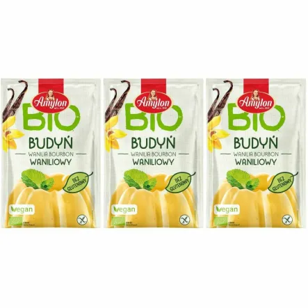 Zestaw 3 x Budyń Waniliowy Bezglutenowy Bio 40 g - Amylon