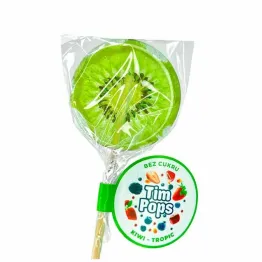 Lizak o Smaku Kiwi - Tropik Bez Dodatku Cukru 17 g - TimPops