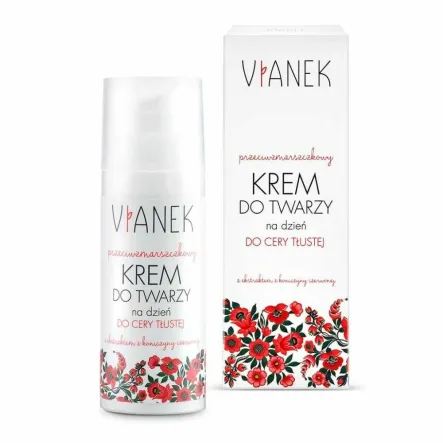 Przeciwzmarszczkowy Krem do Twarzy na Dzień Cera Tłusta 50 ml - Vianek - Przecena Krótka Data Minimalnej Trwałości