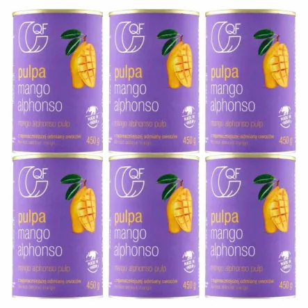 6 x Pulpa z Mango Alphonso Bez Dodatku Cukru 450 g QF