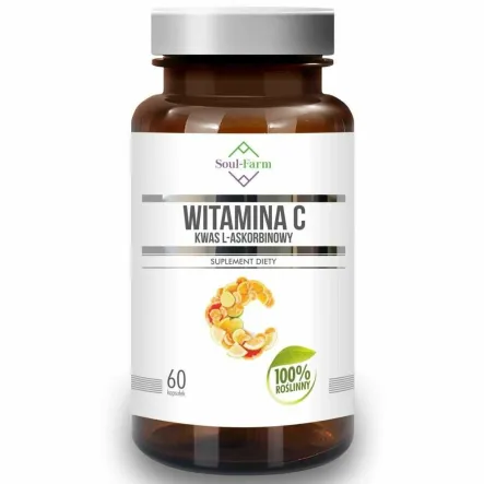 Witamina C Kwas L-Askorbinowy 1000 mg 60 Kapsułek - Soul Farm ( Ascorbic Acid )