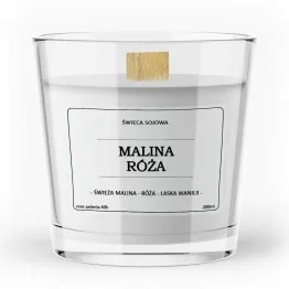 Sojowa Świeca Zapachowa MALINA & RÓŻA 200 ml - Vitafarm