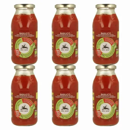 6 x Sos Pomidorowy Z Bazylią Bio 500 G Alce Nero