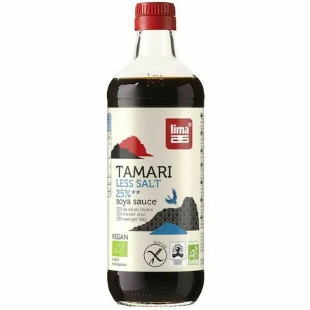 Sos Sojowy Tamari 25% Mniej Soli Bezglutenowy Bio 500 ml - Lima