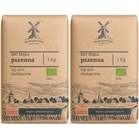 2 x Mąka Pszenna Typ 500 Eko 1 kg - Młyn Kopytowa