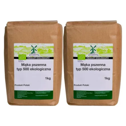 2 x Mąka Pszenna Typ 500 Eko 1 kg - Młyn Kopytowa