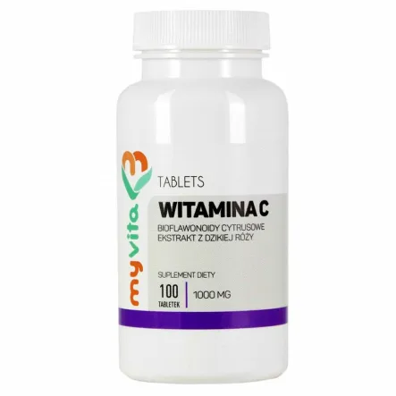 Witamina C, Bioflawonoidy Cytrusowe i Dzika Róża 100 Tabletek - MyVita ( Ascorbic Acid )