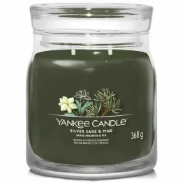 Świeca Średnia  SILVER SAGE and  PINE - Wosk Sojowy 368 g - YANKEE CANDLE