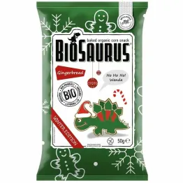 Chrupki Kukurydziane Dino ZIMOWE o Smaku Piernika Bezglutenowe Bio 50 g - Biosaurus