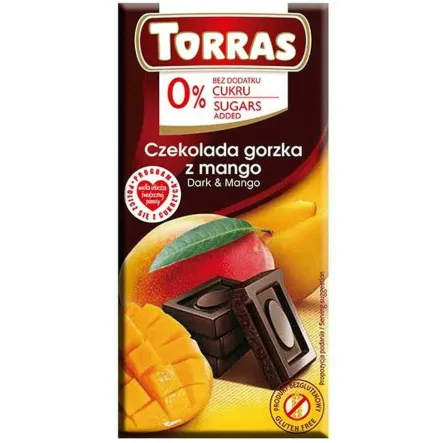 Czekolada Gorzka z Mango Bez Dodatku Cukru 75 g - Torras