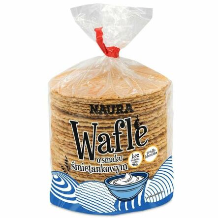 Wafle Pszenne o Smaku Śmietankowym Bez Dodatku Cukru 100 g - Naura