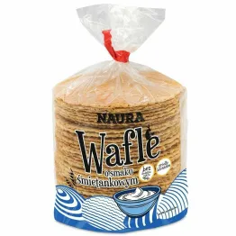 Wafle Pszenne o Smaku Śmietankowym Bez Dodatku Cukru 100 g - Naura