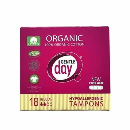 Tampony ze 100% Bawełny Ekologicznej Regular 18 Sztuk - Gentle Day