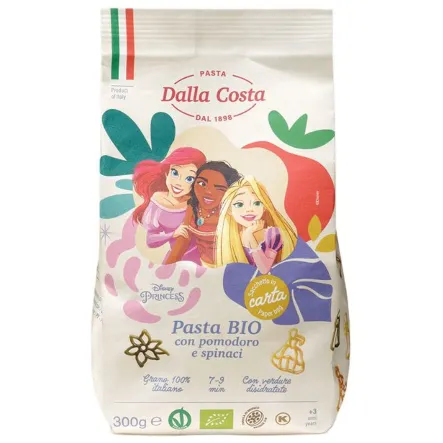 Makaron Semolinowy Trójkolorowy Disney Princess Bio 300 g - Dall Costa