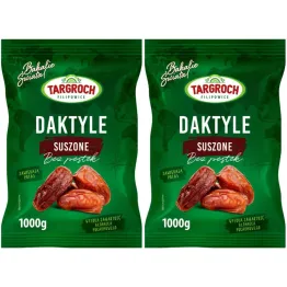 Zestaw 2 x Daktyle Suszone Bez Pestek 1 kg Flowpack - Targroch