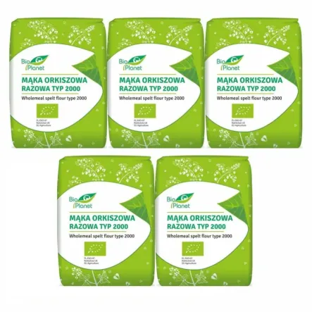 5 x Mąka Orkiszowa Razowa Typ 2000 Bio 1 kg - Bio Planet